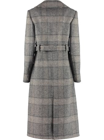 ALEXACHUNG Checked Double-breast Coat