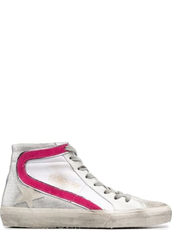 Golden Goose Woman White And Fuchsia Slide Sneakers