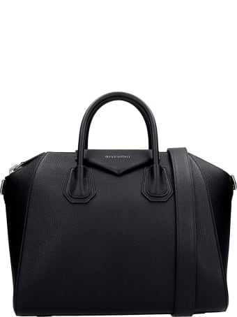 Givenchy Antigona Hand Bag In Black Leather