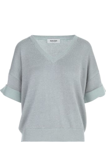 Base Lurex V Neck S/s Sweater