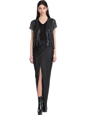 Rick Owens Lilies Vest In Black Synthetic Fibers