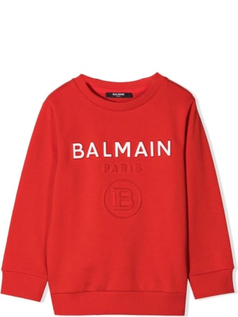 Balmain Red Cotton Sweatshirt