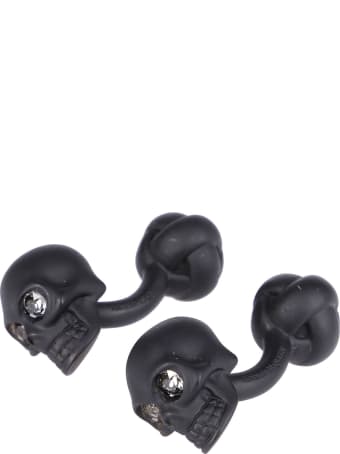 Alexander McQueen Black Brass 3d Skull Cufflinks