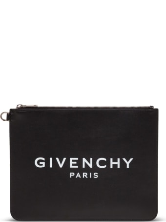 Givenchy Leather Clutch With Logo Print