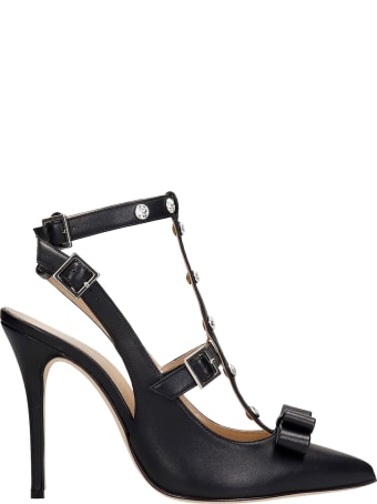 Alessandra Rich Sandals In Black Leather