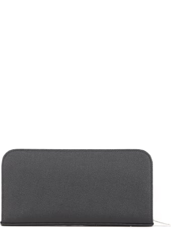 Saint Laurent Zip Around Wallet In Grain De Poudre Leather
