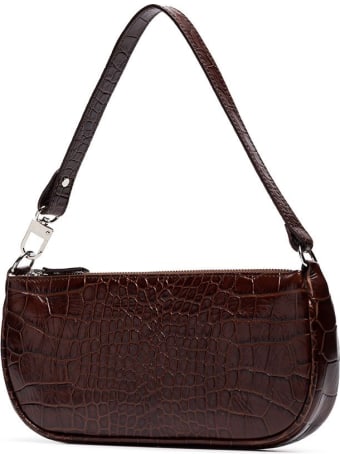 BY FAR Rachel Shoulder Bag In Crocodile Print Leather