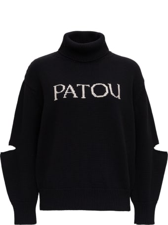 Patou High Neck Sweater With Front Logo
