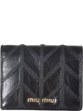 Miu Miu Shine Patched Snap Button Wallet