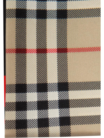 Burberry Logo Print Check Scarf