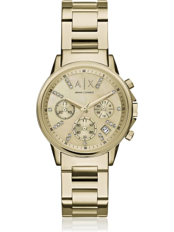 Armani Collezioni Armani Exchange Lady Banks Gold Tone Chronograph Women's Watch