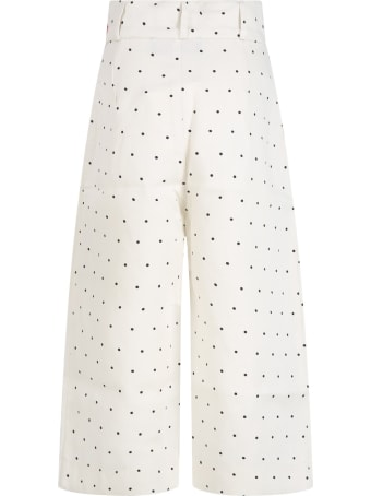 The Animals Observatory Ivory Trousers For Girl With Logo