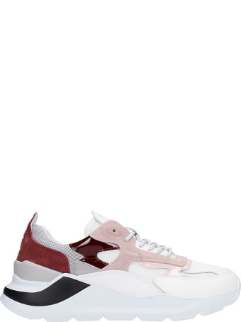 D.A.T.E. Fuga Sneakers In White Leather And Fabric