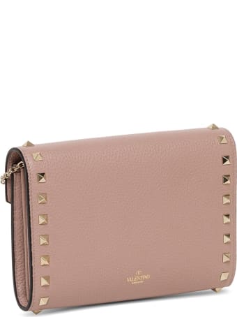 Valentino Garavani Rockstud Crossbody Bag In Powder Leather