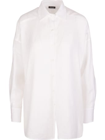 Kiton Bright White Linen High-low Linen Shirt