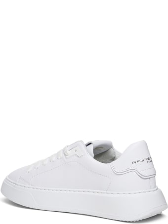 Philippe Model Temple Low Sneakers In White Leather