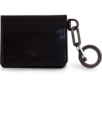 Dolce & Gabbana Horsehide Card Holder With Ring And Heat-stamped Logo
