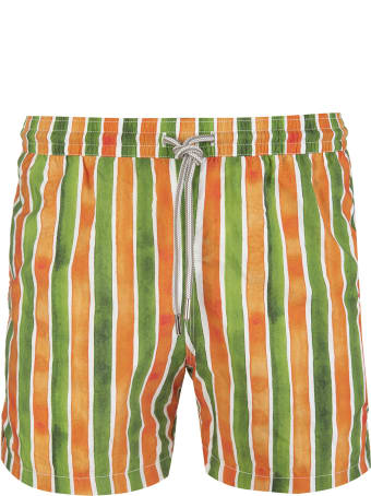 Capri Code Green And Orange Striped Swimsuit