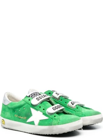 Golden Goose Green Sneakers With Tears