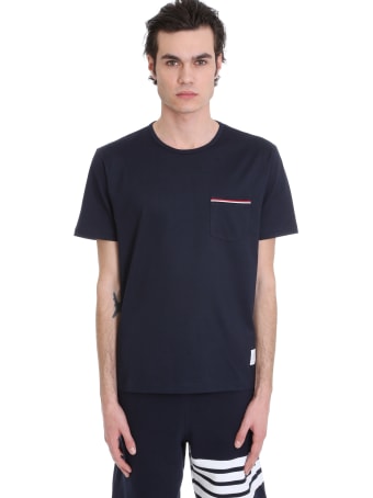 Thom Browne T-shirt In Blue Cotton