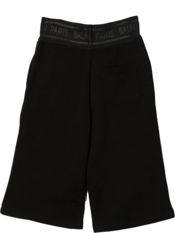 Balmain Black Cotton Shorts Track