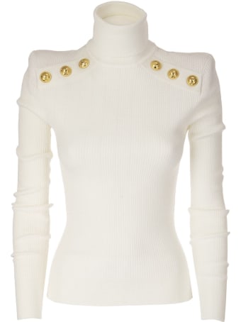 Balmain Turtleneck With Golden Buttons