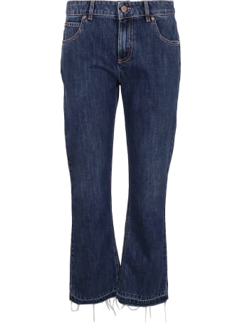 RED Valentino Denim Bottoms Bleached+stone Wash+scallo