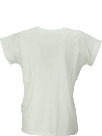 Balmain White Cotton T-shirt With Flocked Black Balmain Logo