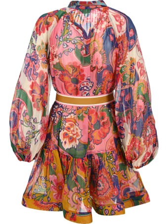 Zimmermann The Lovestruck Mini Dress In Mixed Paisley Floral