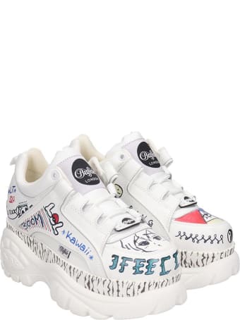 Buffalo Classic Platfo Sneakers In White Leather
