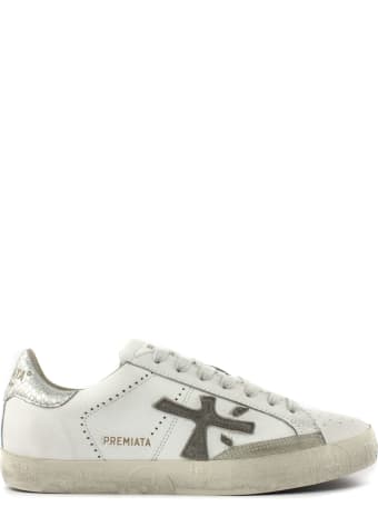Premiata Steven Sneakers In White Leather