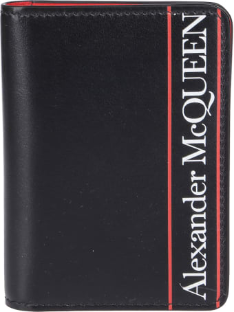 Alexander McQueen Black Leather Cardholder