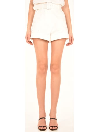 self-portrait White Cotton Shorts
