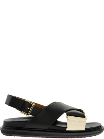 Marni Criss Cross Fussbett Sandal Black/white