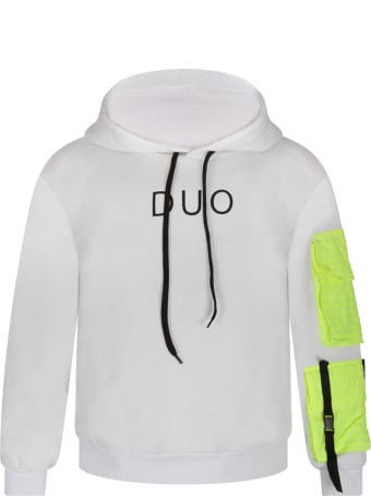 Natasha Zinko White Sweatshirt For Boy With Black Logo