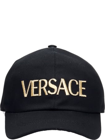 Versace Hats In Black Cotton
