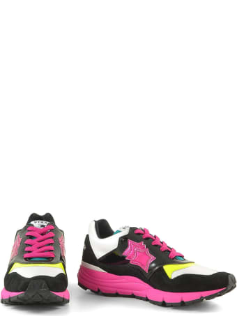 Atlantic Stars Black Sneakers W/pink Rubber Sole