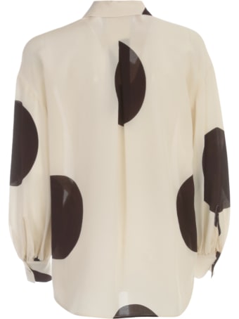 Erika Cavallini Azzurra Silk Shirt W/pois