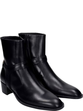 hyusto Steve Ankle Boots In Black Leather