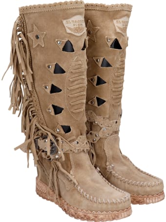 El Vaquero Squaw In Beige Suede