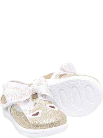 Monnalisa Glitter Platinum Ballet Flats
