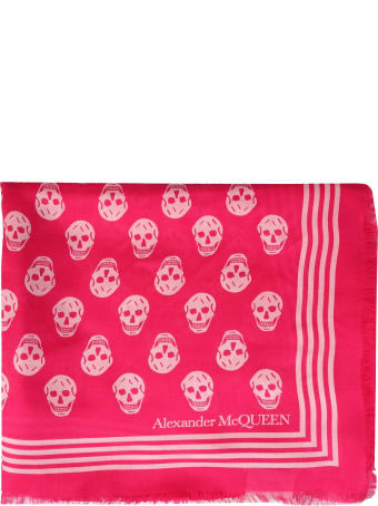 Alexander McQueen Scarf With Biker Skull Print