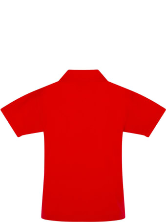 Comme des Garçons Play Red Polo T-shirt For Kids With Logo