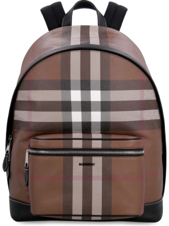 Burberry Checked E-canvas Backpack