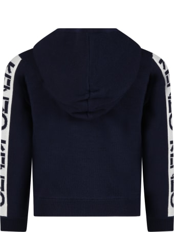 Kenzo Blue Sweatshirt For Boy With Logos
