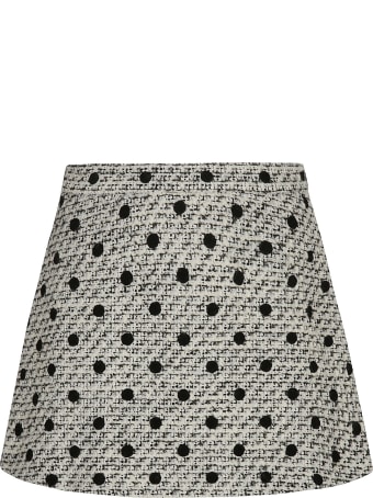 Valentino Woven Polka Dot Short Skirt