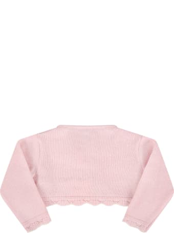 Blumarine Pink Cardigan For Babygirl With Logo