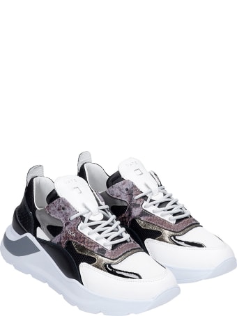 D.A.T.E. Fuga Sneakers In Black Leather And Fabric