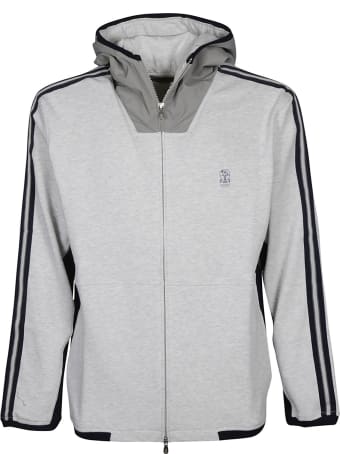 Brunello Cucinelli Stripe Detail Zipped Jacket