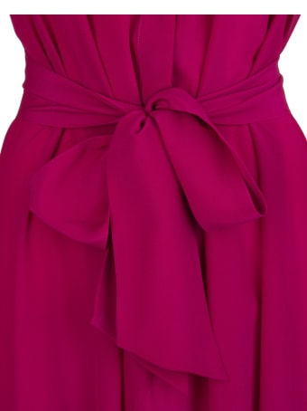 Kiton Raspberry-pink Silk Tied-waist Silk Maxi Dress